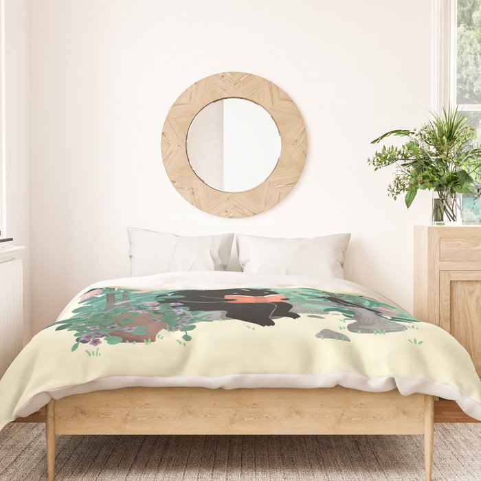 A Quiet Summer Spot (Monster Book Lover) Duvet Cover Gallery Image 3