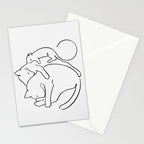 Cats line art 1 Stationery Card Gallery Image 2