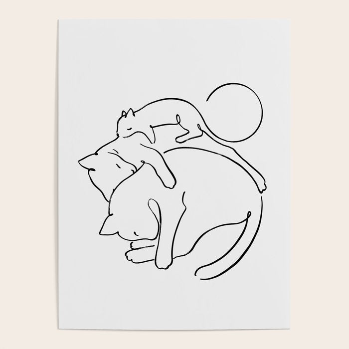 Cats line art 1 Poster Gallery Image 1