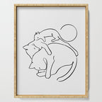 Cats line art 1 Serving Tray Gallery Image 1
