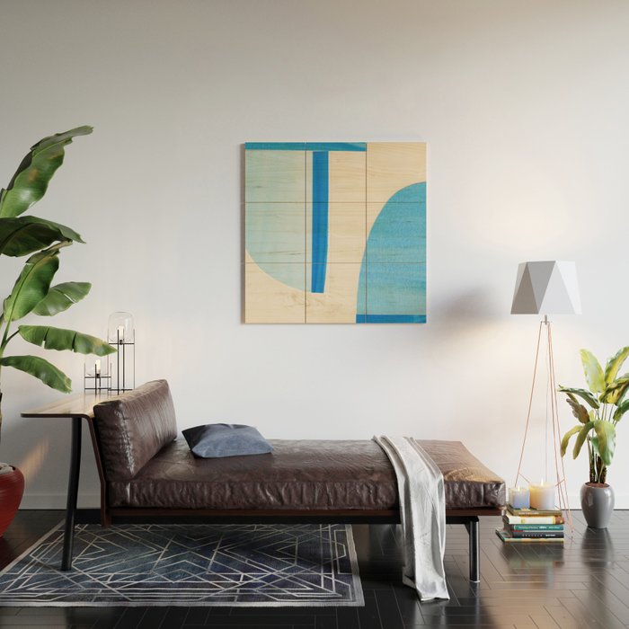 Blue Abstract Collage #1 Wood Wall Art Gallery Image 2