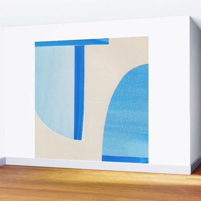 Blue Abstract Collage #1 Wall Mural Gallery Image 2