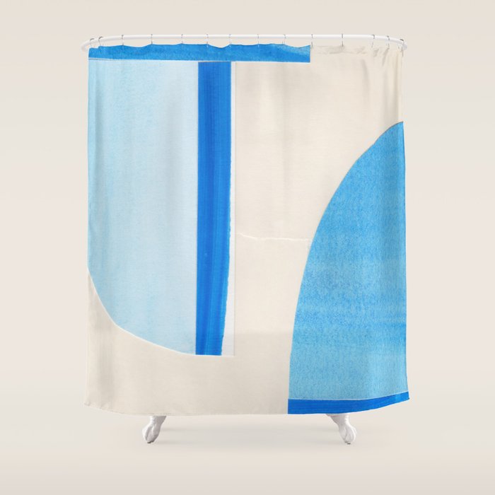 Blue Abstract Collage #1 Shower Curtain Gallery Image 1