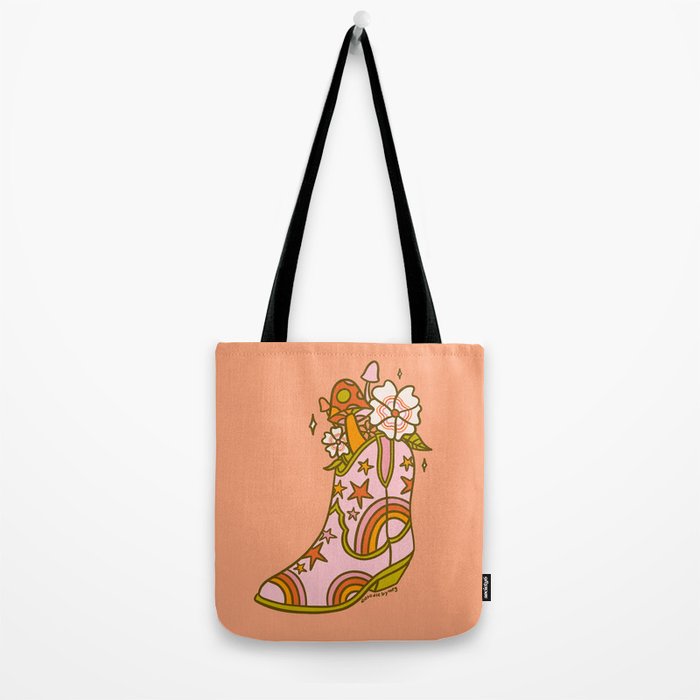 Flower Cowboy Boot Tote Bag Gallery Image 2