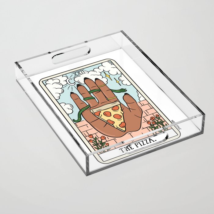 PIZZA READING (DARK) Acrylic Tray Gallery Image 1