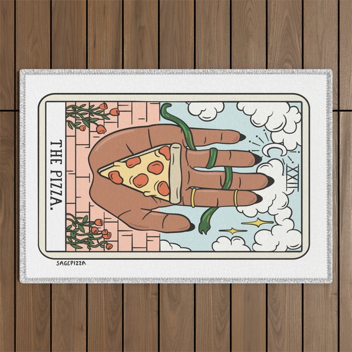 PIZZA READING (DARK) Outdoor Rug Gallery Image 1