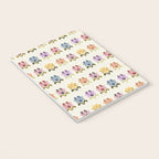 70s Retro Florals Pattern with Linen Texture Notebook Gallery Image 3