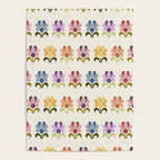 70s Retro Florals Pattern with Linen Texture Poster Gallery Image 4