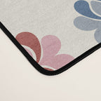 70s Retro Florals Pattern with Linen Texture Desk Mat Gallery Image 4