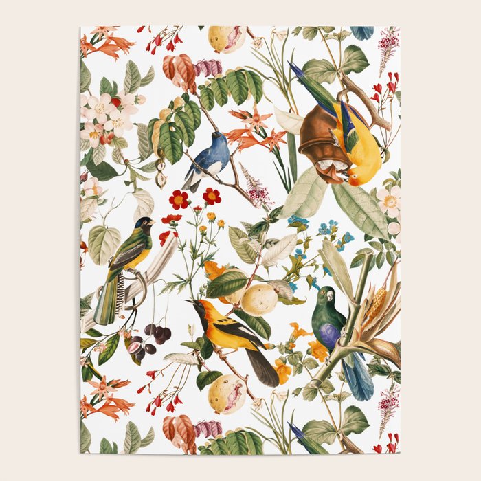 Floral and Birds XXXII Poster Gallery Image 4