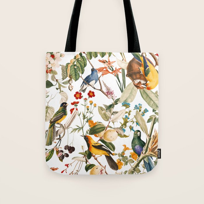 Floral and Birds XXXII Tote Bag Gallery Image 1
