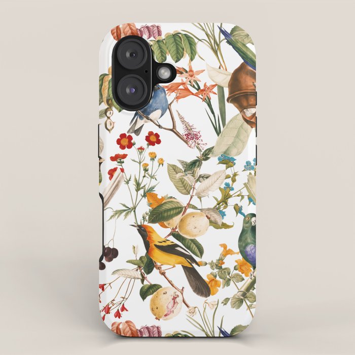 Floral and Birds XXXII iPhone Case Gallery Image 1