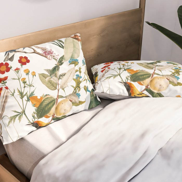 Floral and Birds XXXII Pillow Sham Gallery Image 2