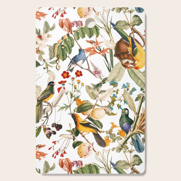 Floral and Birds XXXII Cutting Board Gallery Image 1