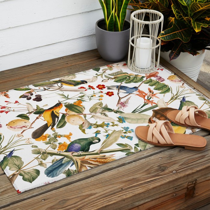 Floral and Birds XXXII Outdoor Rug Gallery Image 2