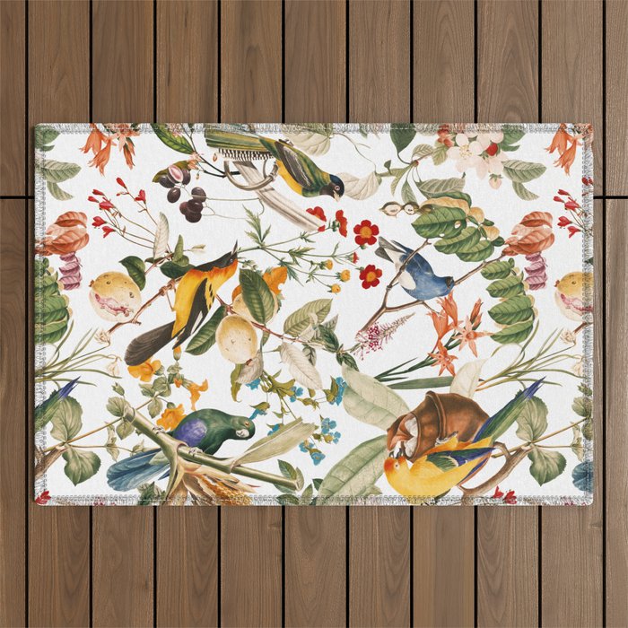 Floral and Birds XXXII Outdoor Rug Gallery Image 1