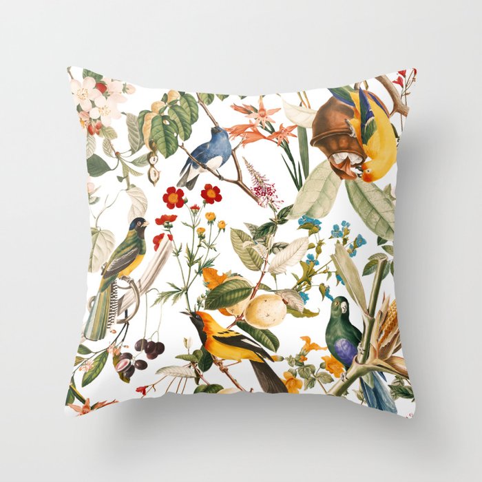 Floral and Birds XXXII Throw Pillow Gallery Image 6