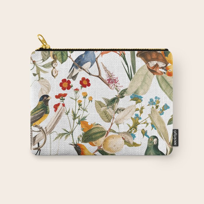 Floral and Birds XXXII Carry All Pouch Gallery Image 1