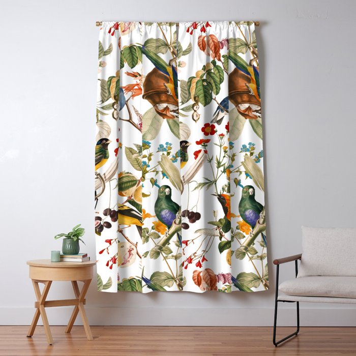 Floral and Birds XXXII Window Curtain Gallery Image 1