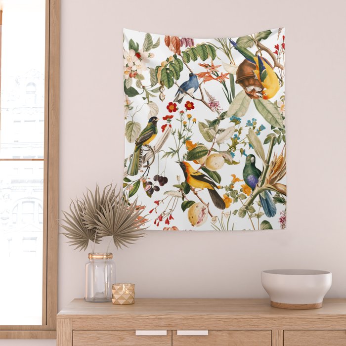 Floral and Birds XXXII Wall Tapestry Gallery Image 2