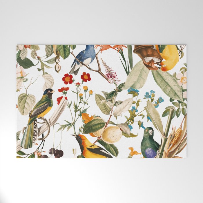 Floral and Birds XXXII Welcome Mat Gallery Image 1