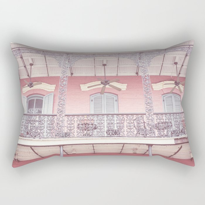 Pretty in Pink x New Orleans French Quarter Photography Rectangular Pillow Gallery Image 2