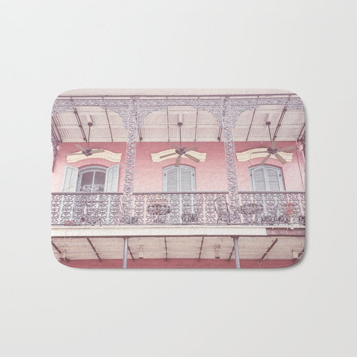 Pretty in Pink x New Orleans French Quarter Photography Bath Mat Gallery Image 1