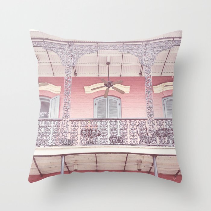 Pretty in Pink x New Orleans French Quarter Photography Throw Pillow Gallery Image 6