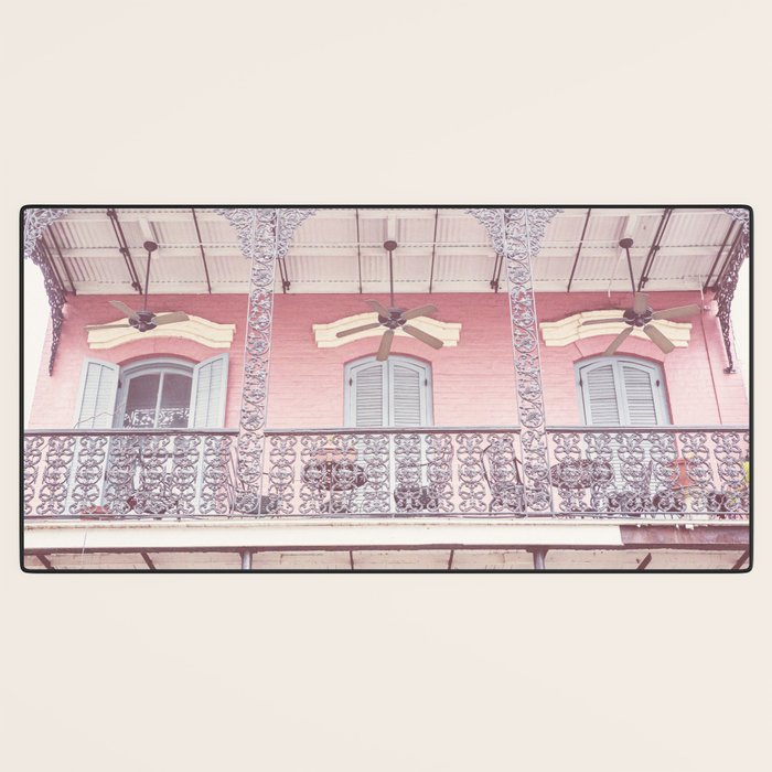 Pretty in Pink x New Orleans French Quarter Photography Desk Mat Gallery Image 3
