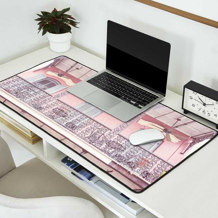 Pretty in Pink x New Orleans French Quarter Photography Desk Mat Gallery Image 2