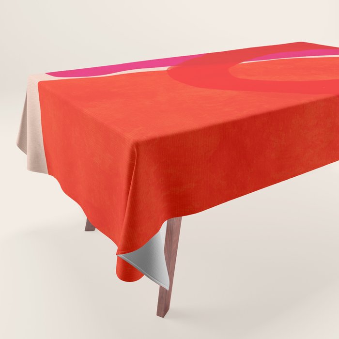 relations IV - pink shapes minimal painting Tablecloth Gallery Image 1