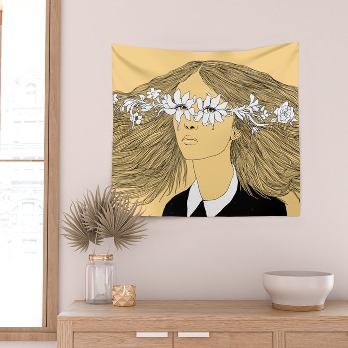 Flowers in My Eyes (Life in a Glimpse) Wall Tapestry Gallery Image 2