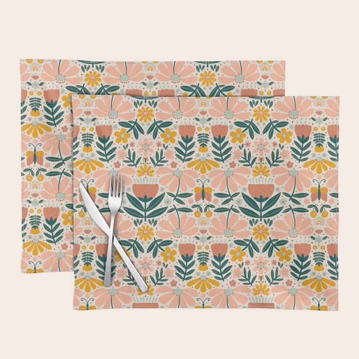 Pretty Floral - Earth Colors Placemat Gallery Image 1