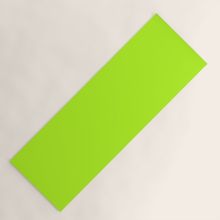 Solid Bright Green Yellow Neon Color Yoga Mat Gallery Image 1