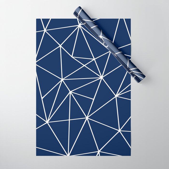 Triangle Geometric Art,  Navy Blue, Pieces Art Wrapping Paper Gallery Image 1