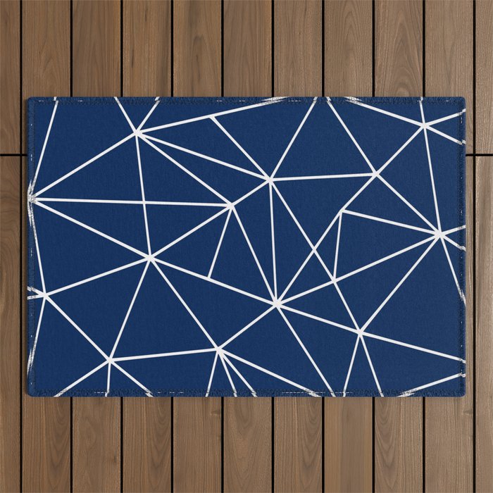Triangle Geometric Art,  Navy Blue, Pieces Art Outdoor Rug Gallery Image 1