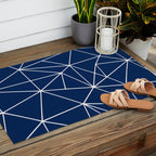 Triangle Geometric Art,  Navy Blue, Pieces Art Outdoor Rug Gallery Image 2