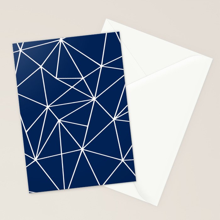Triangle Geometric Art,  Navy Blue, Pieces Art Stationery Card Gallery Image 2