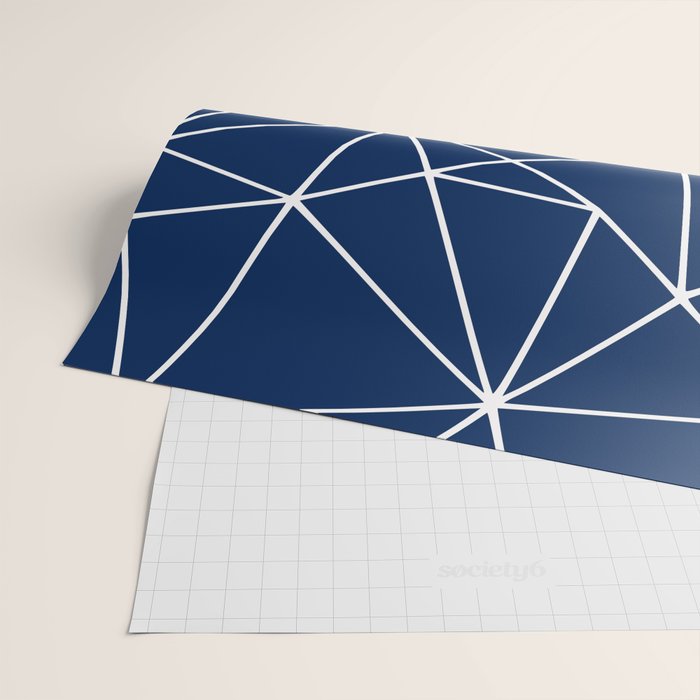 Triangle Geometric Art,  Navy Blue, Pieces Art Wrapping Paper Gallery Image 2