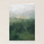 Foggy Hills - Gray Green Abstract Nature Scenic Painting Art Print Wall Decor  Stationery Card Gallery Image 2