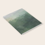 Foggy Hills - Gray Green Abstract Nature Scenic Painting Art Print Wall Decor  Notebook Gallery Image 2