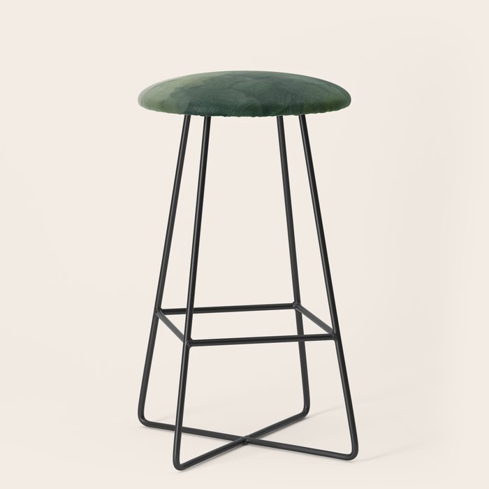 Foggy Hills - Gray Green Abstract Nature Scenic Painting Art Print Wall Decor  Stool Gallery Image 1