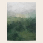 Foggy Hills - Gray Green Abstract Nature Scenic Painting Art Print Wall Decor  Poster Gallery Image 4