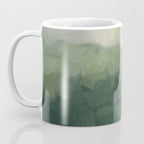 Foggy Hills - Gray Green Abstract Nature Scenic Painting Art Print Wall Decor  Coffee Mug Gallery Image 3