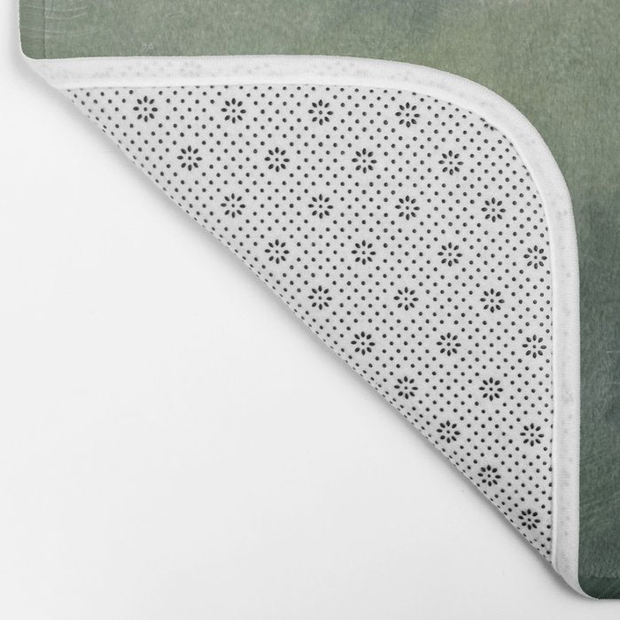 Foggy Hills - Gray Green Abstract Nature Scenic Painting Art Print Wall Decor  Bath Mat Gallery Image 2