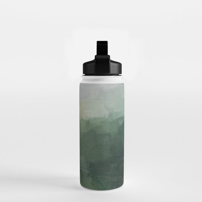 Foggy Hills - Gray Green Abstract Nature Scenic Painting Art Print Wall Decor  Water Bottle Gallery Image 2