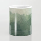 Foggy Hills - Gray Green Abstract Nature Scenic Painting Art Print Wall Decor  Coffee Mug Gallery Image 4