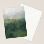 Foggy Hills - Gray Green Abstract Nature Scenic Painting Art Print Wall Decor  Stationery Card Gallery Image 2