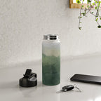 Foggy Hills - Gray Green Abstract Nature Scenic Painting Art Print Wall Decor  Water Bottle Gallery Image 4