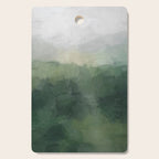 Foggy Hills - Gray Green Abstract Nature Scenic Painting Art Print Wall Decor  Cutting Board Gallery Image 1